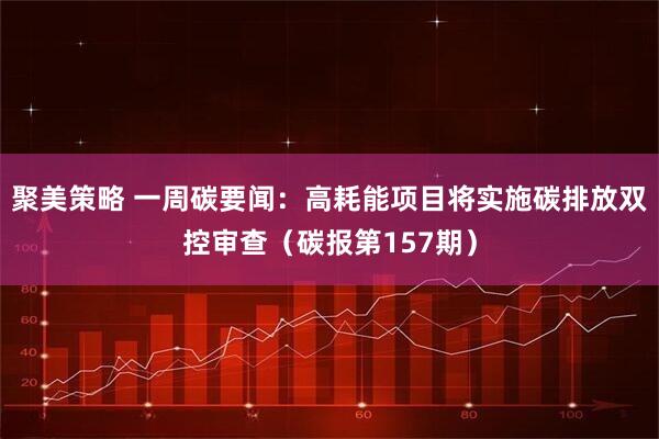 聚美策略 一周碳要闻：高耗能项目将实施碳排放双控审查（碳报第157期）